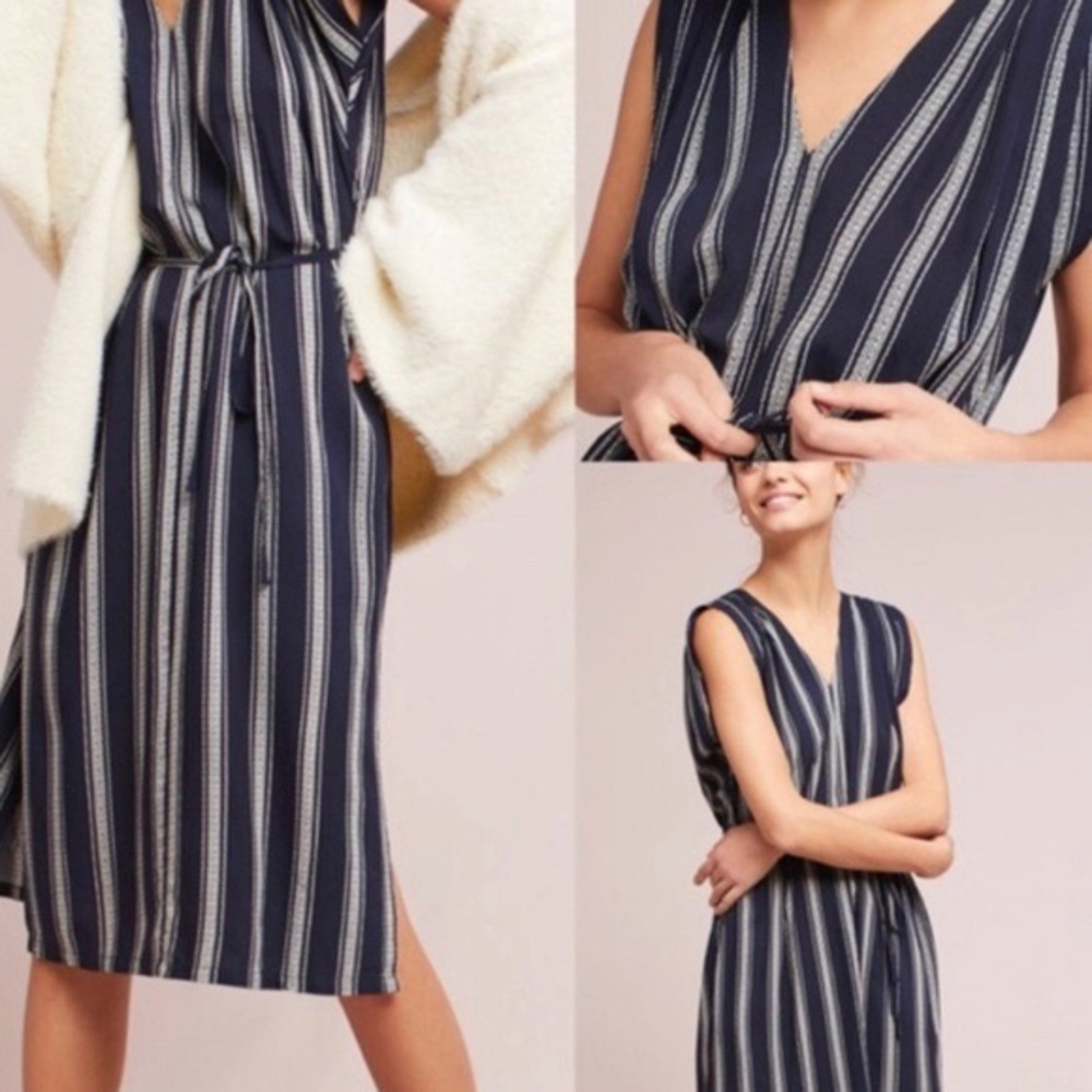 Porridge Navy-Striped Tunic Dress